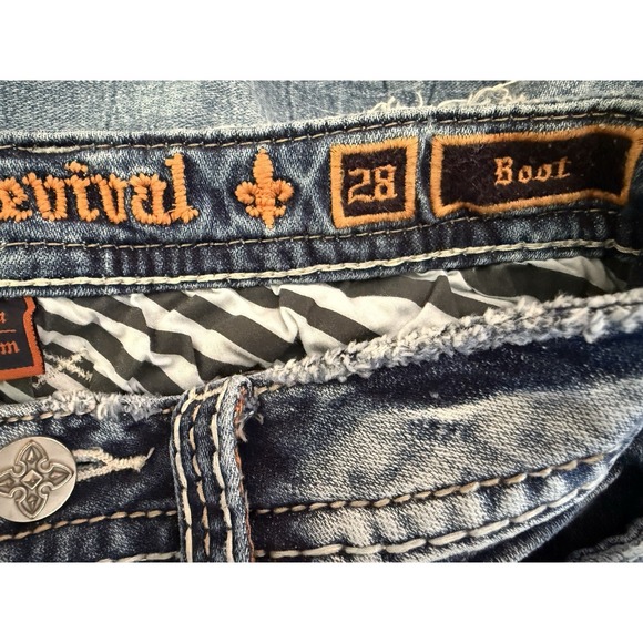 Rock Revival Ginett Boot Cut Denim Jeans Embellished Pockets Women's 28 - Picture 8 of 10